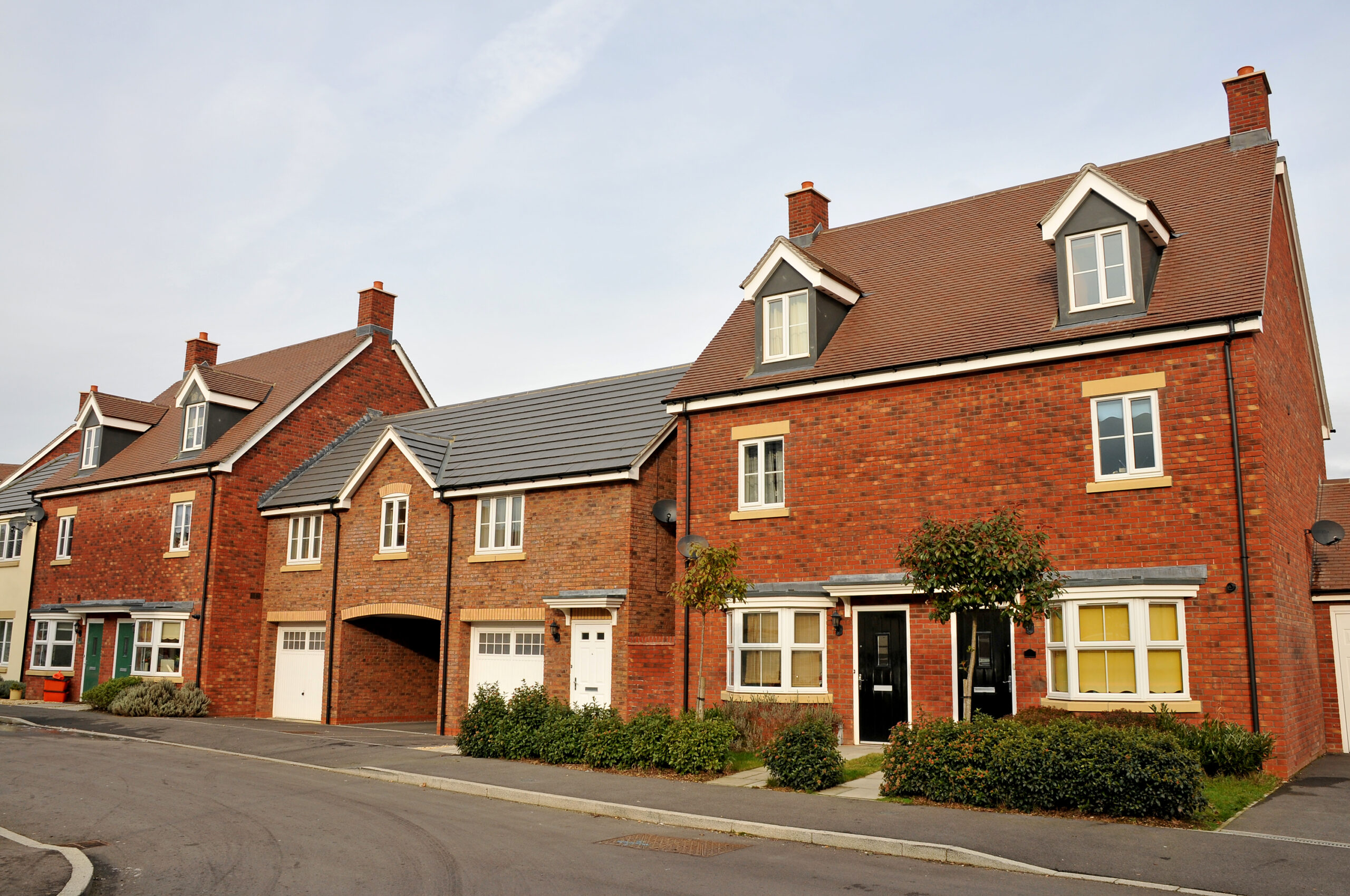 View of the front on multiple town houses